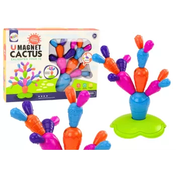 LEAN TOYS Magnetic Cactus Construction Blocks 16 Elements