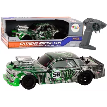 LEAN TOYS RC valdomas automobilis 1:16 Drift guminiai ratai Žalia