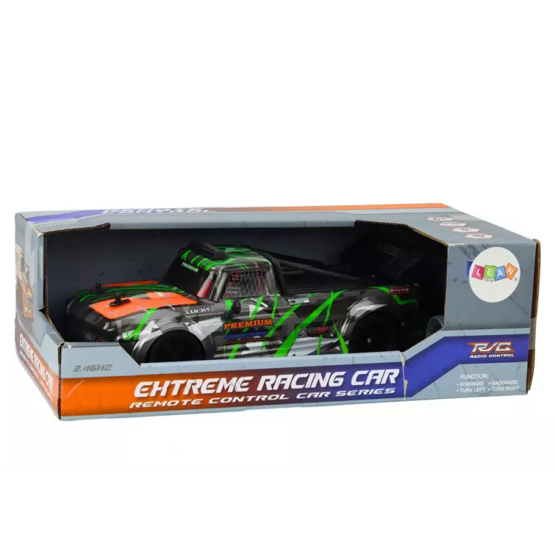 LEAN TOYS RC nuotoliniu valdymu automobilis 1:16 su guminiais dreifavimo ratais Pilka-Žalia
