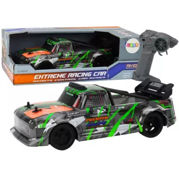 LEAN TOYS RC nuotoliniu valdymu automobilis 1:16 su guminiais dreifavimo ratais Pilka-Žalia