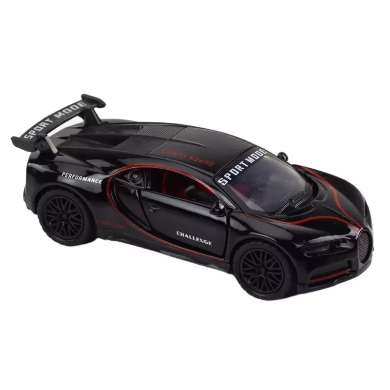 LEAN TOYS Sports Car 1:32 Action Figure Spoiler Metal Black Sounds