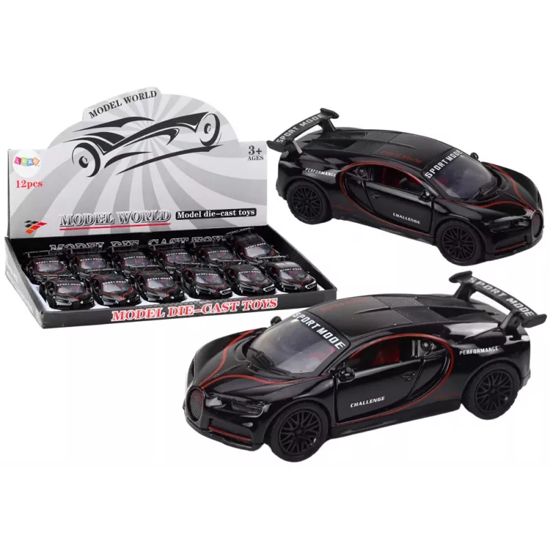 LEAN TOYS Sports Car 1:32 Action Figure Spoiler Metal Black Sounds