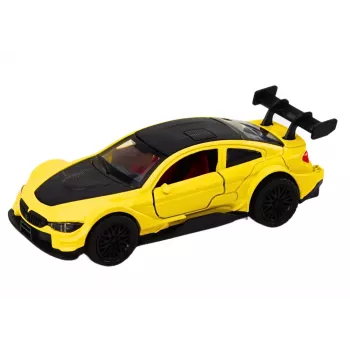 LEAN TOYS Sportinis automobilis 1:32 Friction Drive Metal Geltonas