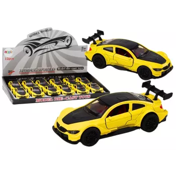 LEAN TOYS Sportinis automobilis 1:32 Friction Drive Metal Geltonas