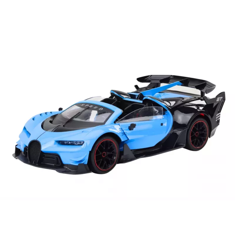 LEAN TOYS nuotoliniu valdymu sportinis automobilis RC 1:12 su atsidarančiomis durelėmis mėlynas