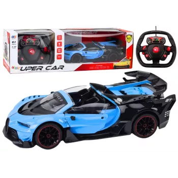 LEAN TOYS nuotoliniu valdymu sportinis automobilis RC 1:12 su atsidarančiomis durelėmis mėlynas