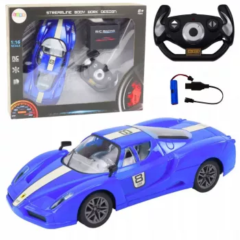LEAN TOYS nuotolinio valdymo sportinis automobilis 1:16 R/C mėlynas