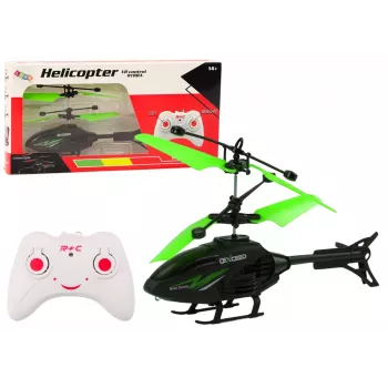 LEAN TOYS nuotoliniu valdymu valdomas RC sraigtasparnis su giroskopu, žalias