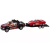 LEAN TOYS automobilių rinkinys su pikapu, vilkiku, puspriekabe, sportiniu ir visureigiu
