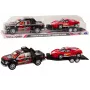 LEAN TOYS automobilių rinkinys su pikapu, vilkiku, puspriekabe, sportiniu ir visureigiu