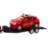 LEAN TOYS Policijos rinkinys su pikapu, visureigiu, vilkiku ir priekaba