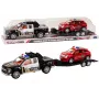 LEAN TOYS Policijos rinkinys su pikapu, visureigiu, vilkiku ir priekaba