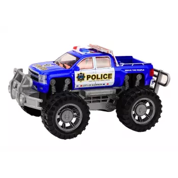 LEAN TOYS Policinis pikapas mėlynas – visureigis policijos automobilis