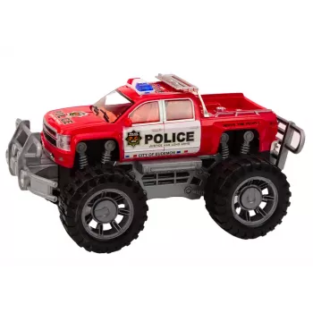 LEAN TOYS Policijos automobilis Pickup Red Off-Road Police Car