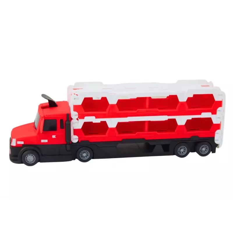 LEAN TOYS Lora Tow Truck Race Track 2in1 Lights Sounds Signs Cars Red