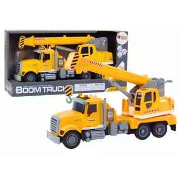 LEAN TOYS Truck Yellow Crane With Friction Drive Light and Sound Effects