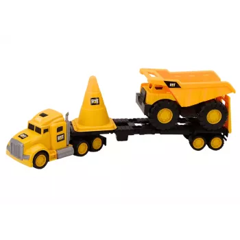 LEAN TOYS Statybinės technikos rinkinys: Savivartis, Ekskavatorius, Buldozeris – Judančios dalys, Geltona