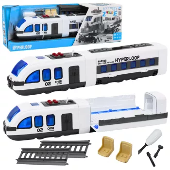LEAN TOYS Passenger Train Turning Tracks DIY Sounds Lights