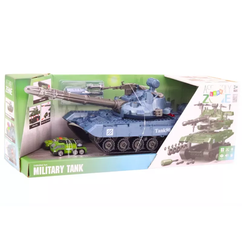 LEAN TOYS Tank Military Vehicle DIY Disassembly Blue Sounds Suspension Kit