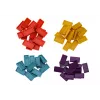 LEAN TOYS Baterijomis varomas žalias dinozaurų traukinukas su spalvingais domino kaladėlėmis, 4 spalvų blokeliai