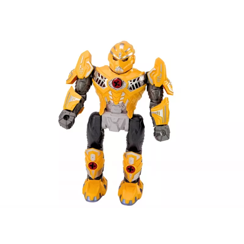 LEAN TOYS Atsukamasis robotas su grąžtu ir atsuktuvu, šviesos ir garso efektai, geltonas
