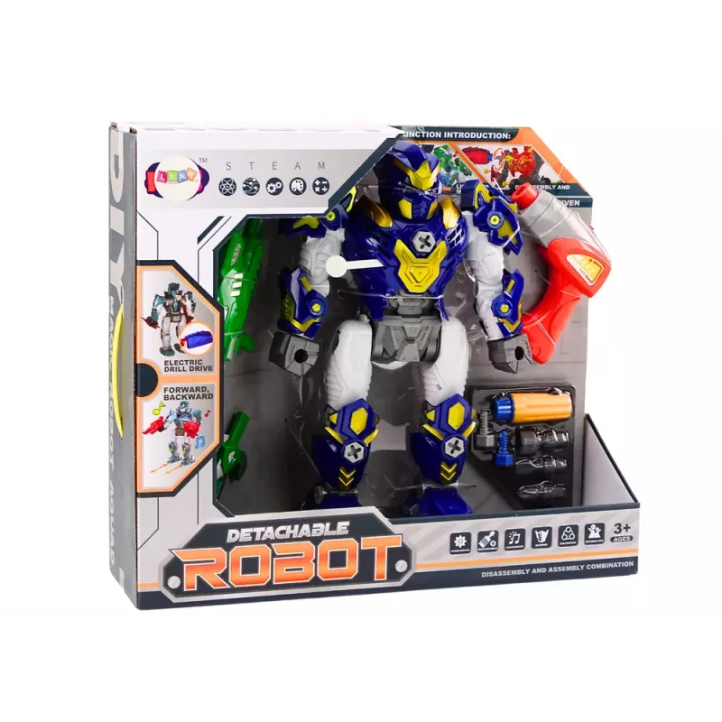 LEAN TOYS Screwing Robot Weapon Drill Screwdriver Light Sound Navy Blue