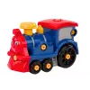LEAN TOYS Cartoon Turning Locomotive DIY Building Blocks Kit Navy Blue 386 Pieces