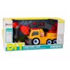 LEAN TOYS Kartono sunkvežimis su kranu išardymui DIY oranžinis