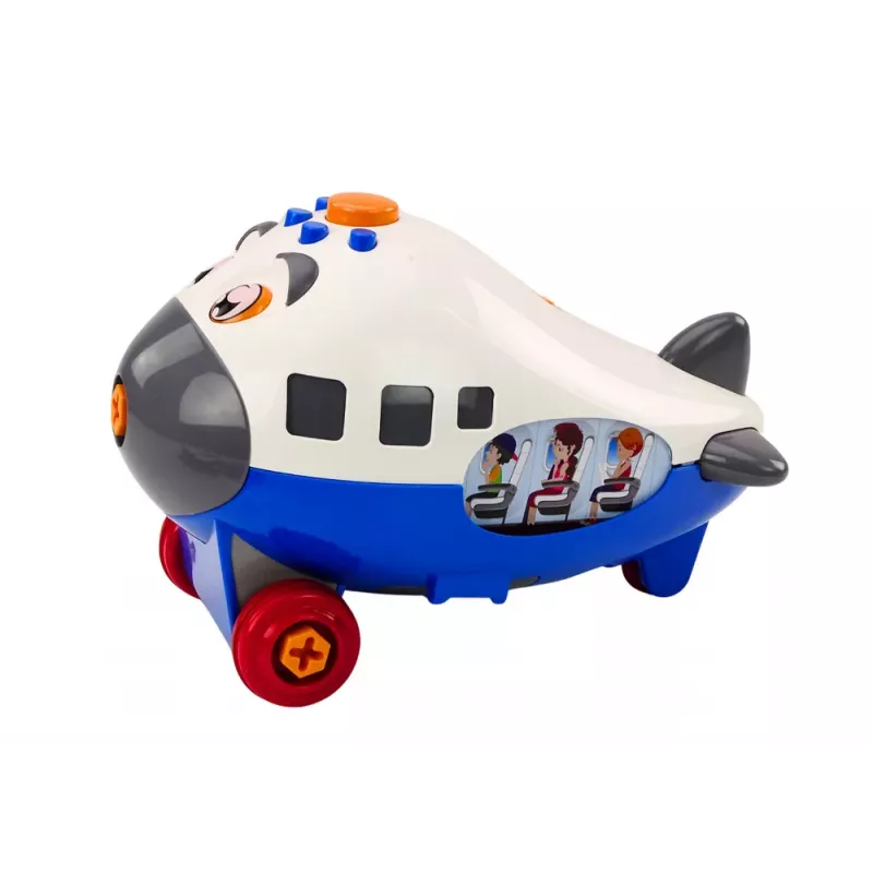 LEAN TOYS Cartoon Airplane Twisting Wings DIY Blue