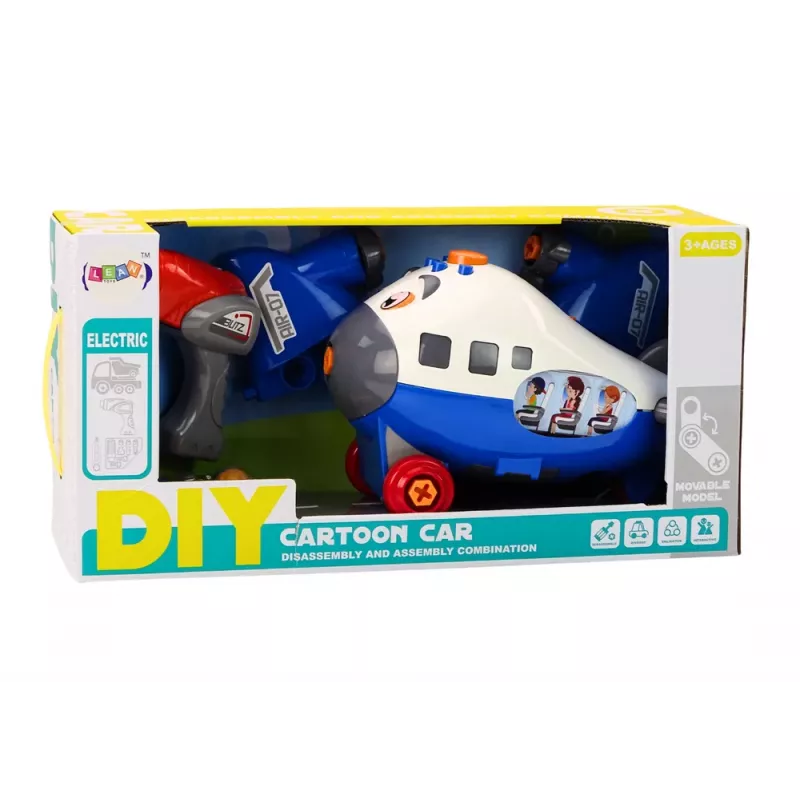 LEAN TOYS Cartoon Airplane Twisting Wings DIY Blue