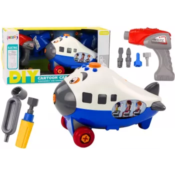 LEAN TOYS Cartoon Airplane Twisting Wings DIY Blue