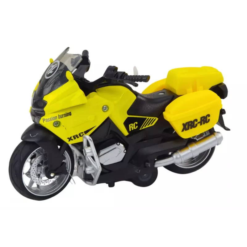 LEAN TOYS Sportinis motociklas su inercine pavara, 3 dizainai: geltona, oranžinė, balta