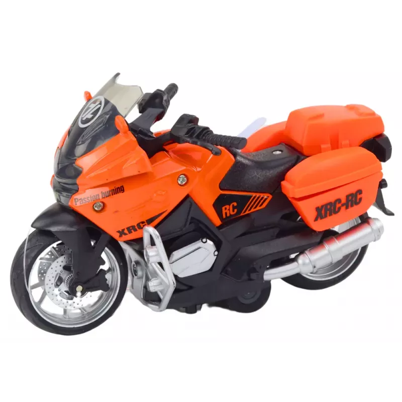 LEAN TOYS Sportinis motociklas su inercine pavara, 3 dizainai: geltona, oranžinė, balta