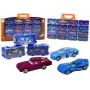 LEAN TOYS 16 dalių liejinių automobilių rinkinys su spyruoklėmis metaliniame lagamine