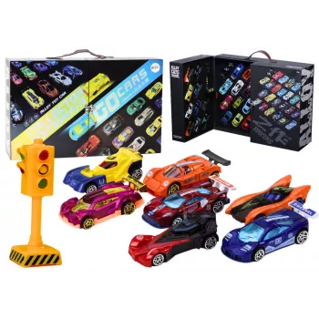 LEAN TOYS 50 vnt. lanksčių kelio signalinių spyruoklių lagamine sportiniams automobiliams
