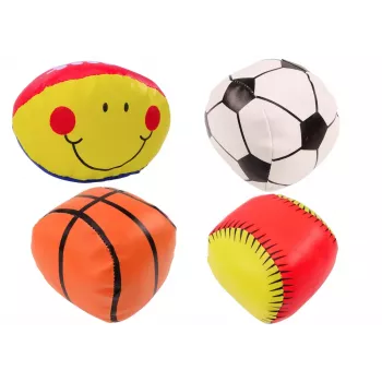LEAN TOYS Minkštų sportinių kamuolių rinkinys – krepšinis, regbis, futbolas, beisbolas – 4 vnt.