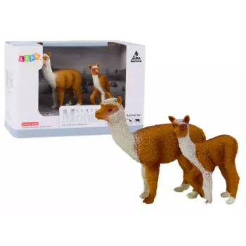 LEAN TOYS Figūrėlė Suaugusi Lama 8 cm su Jaunikliu 6 cm Gyvūnai Pasaulyje