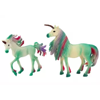 LEAN TOYS Collectible Figurines Unicorn with Little Green 2 vnt.