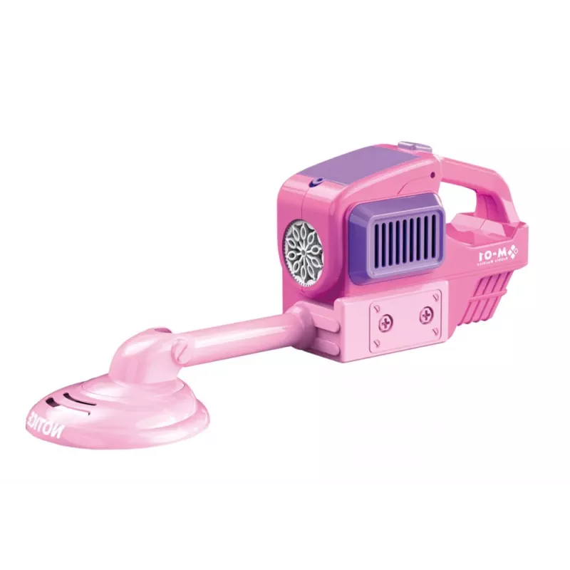 LEAN TOYS Soap Bubble Machine Lawn Mower Trimmer Two Fluids Pink