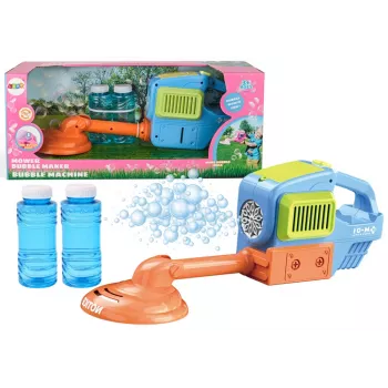 LEAN TOYS Muilo burbulų mašina vejapjovės trimeris du skysčiai mėlyna