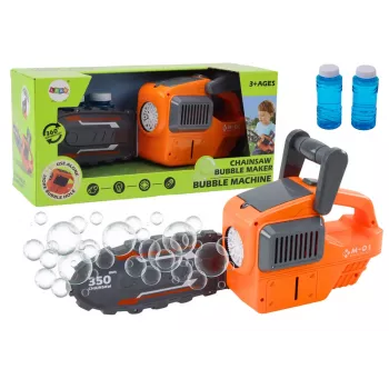 LEAN TOYS Muilo burbulų mašina Grandininio pjūklo formos Oranžinė