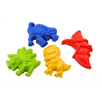LEAN TOYS Smėlio žaislų rinkinys su dušo laistytuvu ir dinozaurų formelėmis