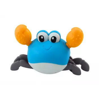 LEAN TOYS Bath Toy Wind-Up Crab Walks Swims Blue