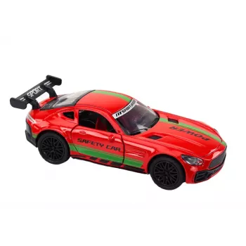 LEAN TOYS Sportinis automobilis 1:32 veikėjo figūrėlė su spoileriu, metalinis, raudonas, garsai