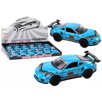 LEAN TOYS Sports Car 1:32 Die-Cast Metal Action Figure Blue Spoiler