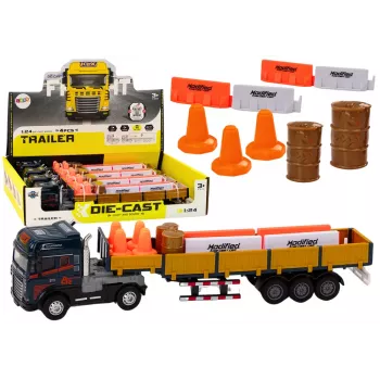 LEAN TOYS Truck With Trailer Blue 1:24 TIR Car Truck Accessories Sounds