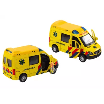 LEAN TOYS Ambulance 1:32 Opening Doors Lights Sounds Drive Geltona