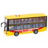 LEAN TOYS Double Decker Bus 1:16 Lights Sounds Friction Drive Geltonas