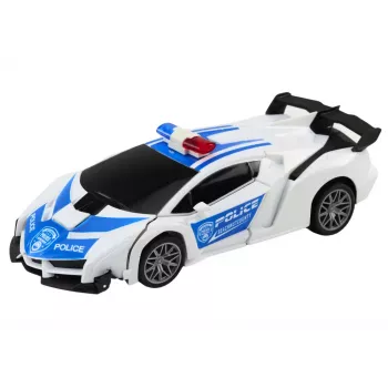 LEAN TOYS R/C Policijos Automobilis 2in1 Automobilis Robotas Garsas Šviesos