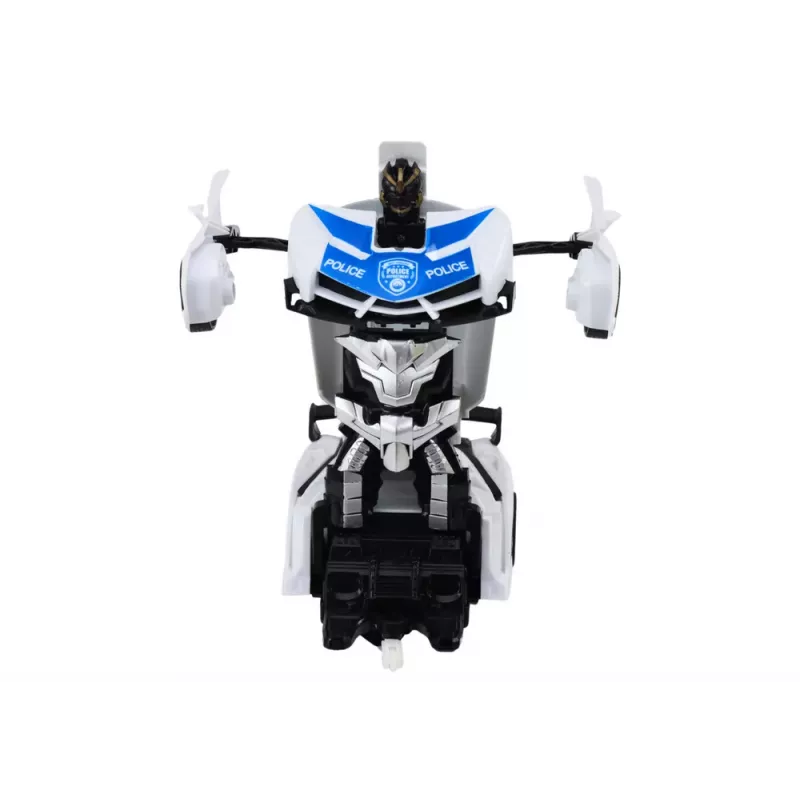 LEAN TOYS R/C Policijos Automobilis 2in1 Automobilis Robotas Garsas Šviesos